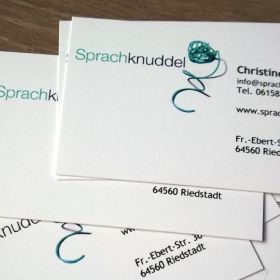 Sprachknuddel-Kontakt Foto von Sprachknuddel-Visitenkarten